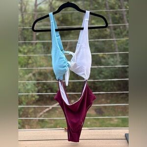 Colorblock One Piece Swimsuit XL